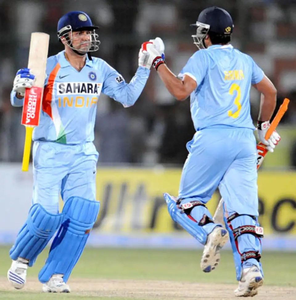 Virender Sehwag and Suresh Raina: 198 vs Pakistan (2008)