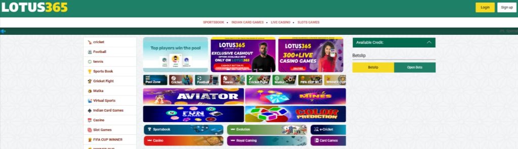 Lotus365 Homepage 
