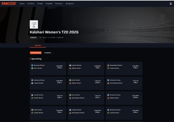 FanCode Website Page FanCode Website Page