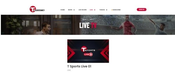 T Sports Website