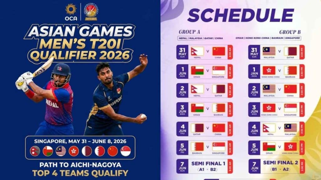 Asian Games Men's T20I Qualifier 2026 Schedule